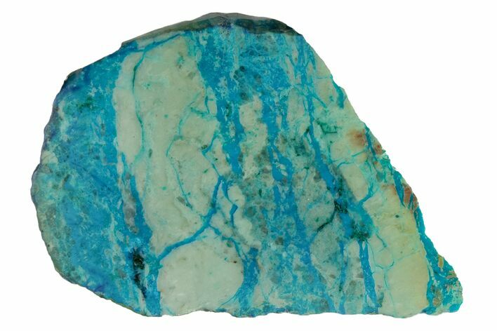 Polished Blue River Chrysocolla Slice - Arizona #167533